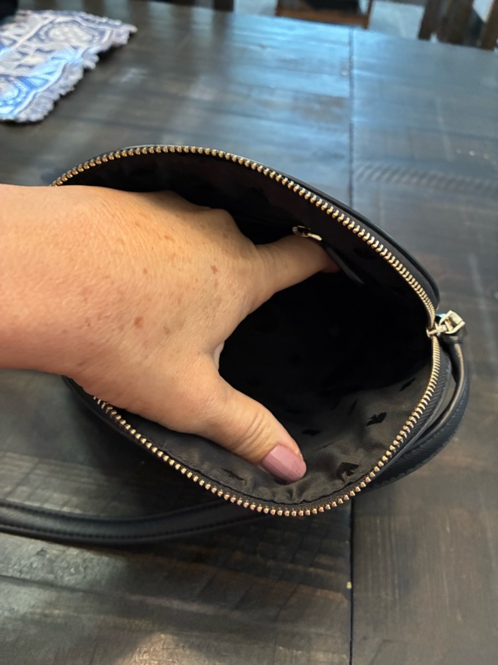 kate spade Black Crossbody with Pink Floral Print - Picture 6 of 7
